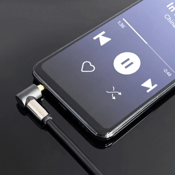  Kabel AUX kątowy męski-męski kabel mini jack 2m czarny - zdj. dodatkowe 5