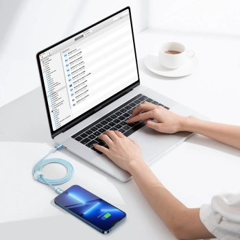  Kabel przewód USB-C Iphone Lightning szybkie ładowanie 20W 1.2m niebieski - zdj. dodatkowe 9