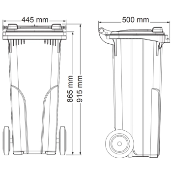  Pojemnik kosz kubeł na BIO odpady śmieci EUROPLAST 80L brązowy - zdj. dodatkowe 2