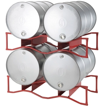 Stojak podstawa na 2 beczki do magazynowania i piętrowania beczek 200L