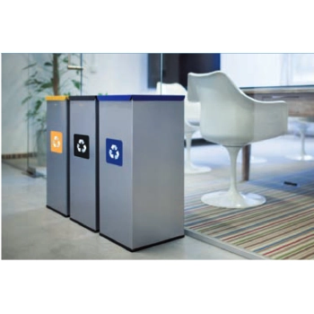  Metalowy kosz do segregacji śmieci 30x30x70cm 60L METAL - pokrywa czerwona - zdj. dodatkowe 1