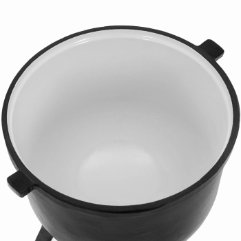  Kociołek garnek żeliwny emaliowany myśliwski z pokrywką nad ognisko 4 l - zdj. dodatkowe 2