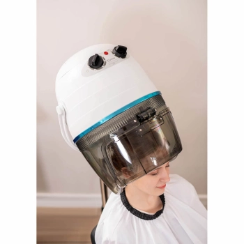  Suszarka do włosów hełmowa fryzjerska stojąca na kółkach 1100 W biała - zdj. dodatkowe 4