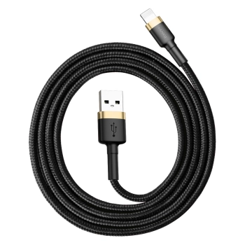  Wytrzymały kabel przewód w oplocie USB do iPhone Lightning QC3 1m - czarno-złoty - zdj. dodatkowe 4