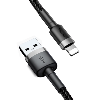  Wytrzymały kabel przewód w oplocie USB do iPhone Lightning QC3 2m - czarny - zdj. dodatkowe 4