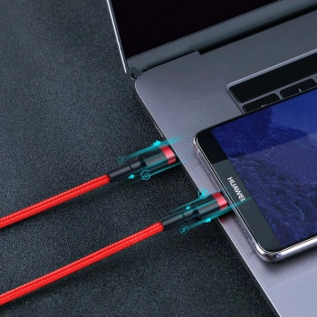  Wytrzymały kabel przewód w oplocie USB-C do USB-C QC3 2m - czarno-szary - zdj. dodatkowe 10