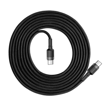  Wytrzymały kabel przewód w oplocie USB-C do USB-C QC3 2m - czarno-szary - zdj. dodatkowe 1