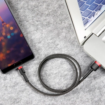  Wytrzymały nylonowy kabel przewód USB - USB-C QC3 3m - czerwony - zdj. dodatkowe 10