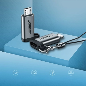  Adapter przejściówka z USB-C na micro USB - szary - zdj. dodatkowe 1