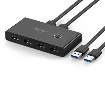  Switch box HUB przełącznik 4x USB 2.0 rozdzielacz USB na dwa komputery - czarny - zdj. dodatkowe 3
