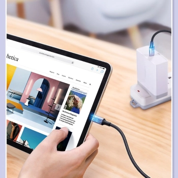  Kabel przewód USB-C - USB-C Power Delivery Quick Charge 2m - szary - zdj. dodatkowe 1