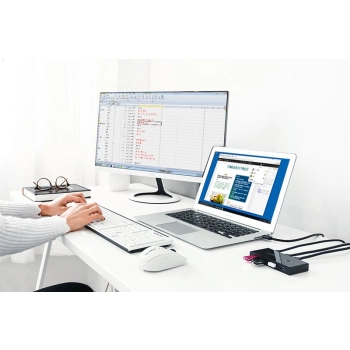  Switch box HUB przełącznik 4x USB 3.2 Gen 1 rozdzielacz USB na dwa komputery - czarny - zdj. dodatkowe 5