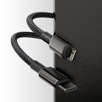  Kabel przewód do iPhone USB-C - Lightning szybkie ładowanie 20W 2m - cały czarny - zdj. dodatkowe 9