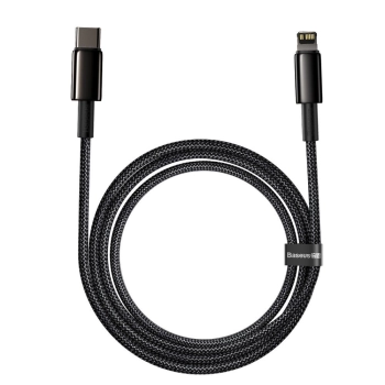  Kabel przewód do iPhone USB-C - Lightning szybkie ładowanie 20W 2m - cały czarny - zdj. dodatkowe 3