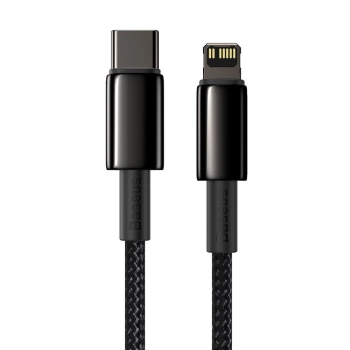  Kabel przewód do iPhone USB-C - Lightning szybkie ładowanie 20W 2m - cały czarny - zdj. dodatkowe 6