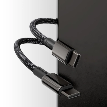  Kabel przewód USB-C - USB-C szybkie ładowanie 100W 2m - cały czarny - zdj. dodatkowe 10