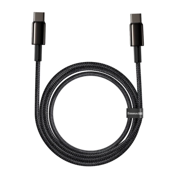  Kabel przewód USB-C - USB-C szybkie ładowanie 100W 2m - cały czarny - zdj. dodatkowe 1