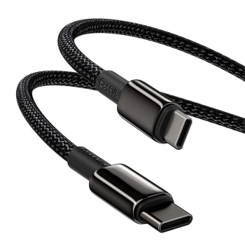  Kabel przewód USB-C - USB-C szybkie ładowanie 100W 2m - cały czarny - zdj. dodatkowe 2