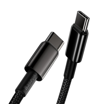  Kabel przewód USB-C - USB-C szybkie ładowanie 100W 2m - cały czarny - zdj. dodatkowe 6