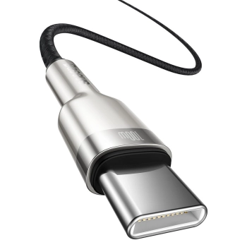  Przewód kabel USB-C - USB-C Cafule Metal Data Power Delivery 100W 1m - czarny - zdj. dodatkowe 1