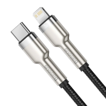  Przewód kabel iPhone USB-C - Lightning Cafule Metal Data Power Delivery 20W 1m - czarny - zdj. dodatkowe 1