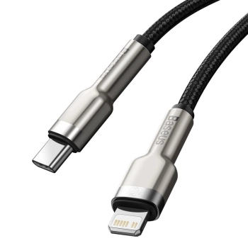  Przewód kabel iPhone USB-C - Lightning Cafule Metal Data Power Delivery 20W 1m - czarny - zdj. dodatkowe 7