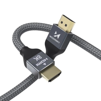  Mocny wytrzymały kabel HDMI 2.1 8K / 4K / 2K w oplocie 2m - srebrny - zdj. dodatkowe 6