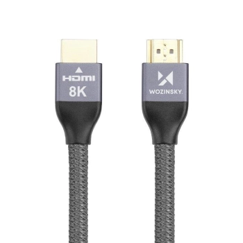  Mocny wytrzymały kabel HDMI 2.1 8K / 4K / 2K w oplocie 2m - srebrny - zdj. dodatkowe 8
