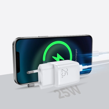 Mała szybka ładowarka zasilacz USB-C PD 5-12V 25W - biały - zdj. dodatkowe 1