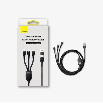  Kabel przewód 4w1 USB+USB-C do USB-C / iPhone Lightning / micro USB 1.2m - niebieski - zdj. dodatkowe 4