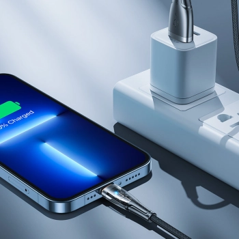  Kabel przewód z inteligentnym wyłącznikiem USB-A - iPhone Lightning 1.2m - czarny - zdj. dodatkowe 7