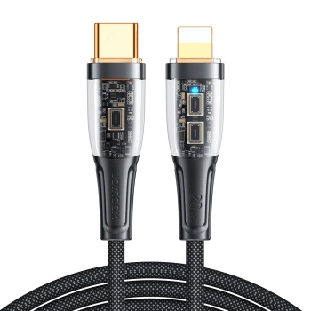  Kabel przewód z inteligentnym wyłącznikiem USB-C - iPhone Lightning 1.2m - czarny - zdj. dodatkowe 1