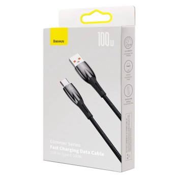  Kabel przewód do szybkiego ładowania Glimmer USB-A - USB-C 2m - czarny - zdj. dodatkowe 4