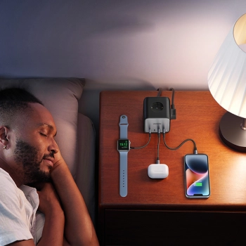  Ładowarka listwa zasilająca AC 240V GaN 2x USB-C 2x USB-A 3x AC 240V - czarna - zdj. dodatkowe 5