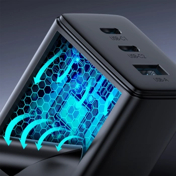  Szybka ładowarka sieciowa GaN USB 2x USB-C + kabel USB-C 1.2m - czarna - zdj. dodatkowe 10