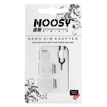  Zestaw adapterów do kart nano micro SIM Noosy + kluczyk biały - zdj. dodatkowe 1
