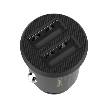  Mini ładowarka samochodowa do telefonu 2x USB Grain Car Charger czarny - zdj. dodatkowe 2