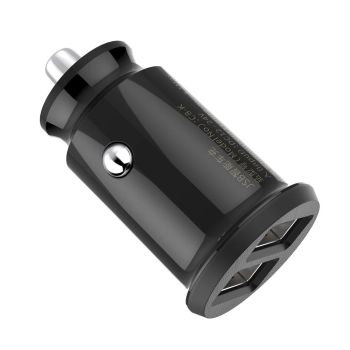  Mini ładowarka samochodowa do telefonu 2x USB Grain Car Charger czarny - zdj. dodatkowe 4