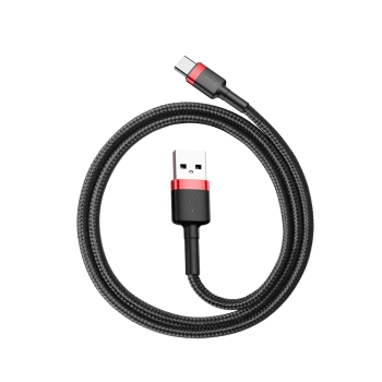  Wytrzymały nylonowy kabel przewód USB - USB-C QC3.0 3A 0.5M czarno-czerwony - zdj. dodatkowe 7