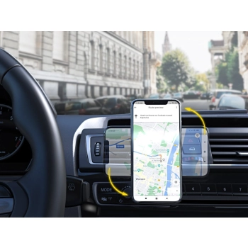  Uchwyt magnetyczny na telefon do kratki samochodu obrotowy 360 czarny - zdj. dodatkowe 10