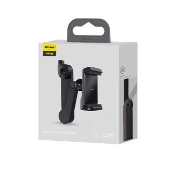  Samochodowy uchwyt do telefonu na zagłówek z ładowarką bezprzewodową Qi 15 W czarny - zdj. dodatkowe 4