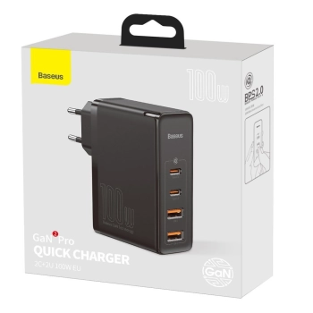  Szybka ładowarka sieciowa GaN2 Pro USB USB-C QC PD 100W czarny - zdj. dodatkowe 4