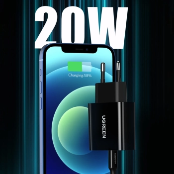  Ładowarka sieciowa do telefonu USB-C 20W Power Delivery czarny - zdj. dodatkowe 5