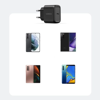  Ładowarka sieciowa do telefonu USB-C 25W PD + kabel USB-C 2m czarny - zdj. dodatkowe 5
