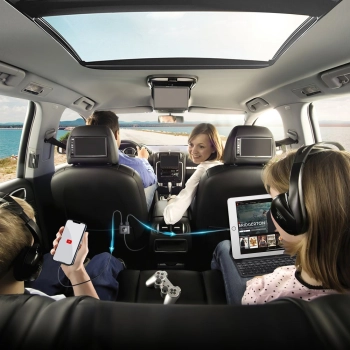  Ładowarka samochodowa 5 urządzeń 2xPD + 2xQC3.0 72W 1.5m czarna - zdj. dodatkowe 5