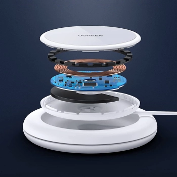  Ładowarka bezprzewodowa Qi 15W z silikonowym etui kompatybilna z MagSafe biały - zdj. dodatkowe 1