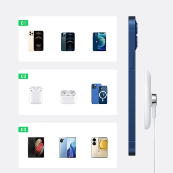  Ładowarka bezprzewodowa Qi 15W z silikonowym etui kompatybilna z MagSafe biały - zdj. dodatkowe 6