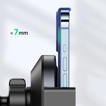  Samochodowa ładowarka bezprzewodowa Qi 15W + uchwyt telefonu na kratkę czarny - zdj. dodatkowe 4