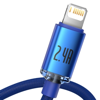 Kabel przewód USB - Lightning do szybkiego ładowania i transferu danych 1.2m niebieski - zdj. dodatkowe 1