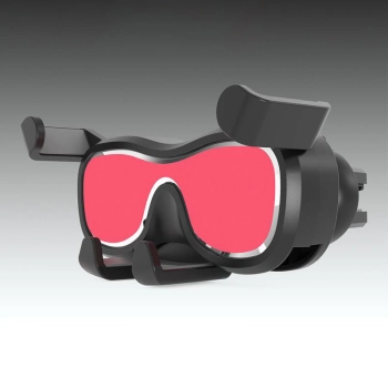  Grawitacyjny uchwyt samochodowy do smartfona na kratkę nawiewu z odświeżaczem srebrny - zdj. dodatkowe 1